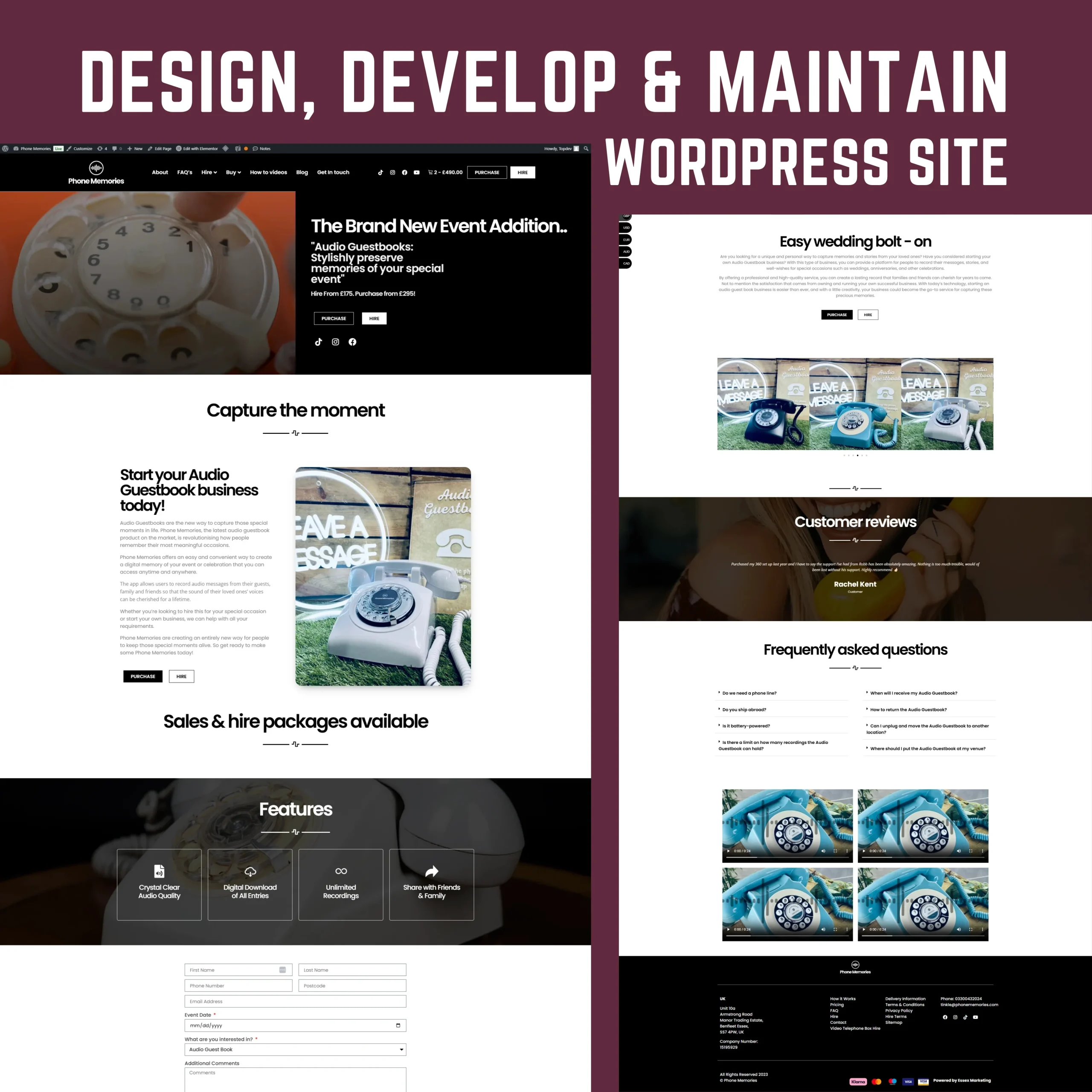 Design, Develop, and Maintain WordPress Website