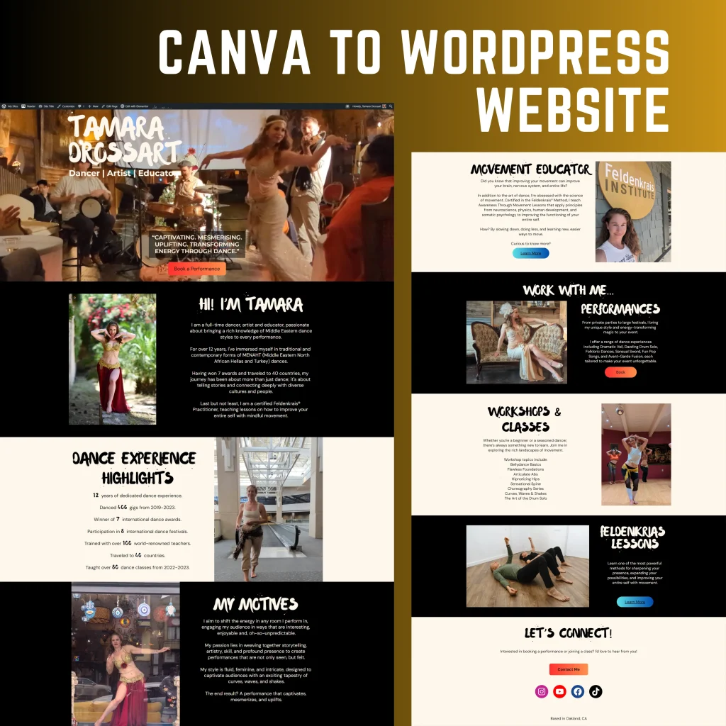 Canva to WordPress Website