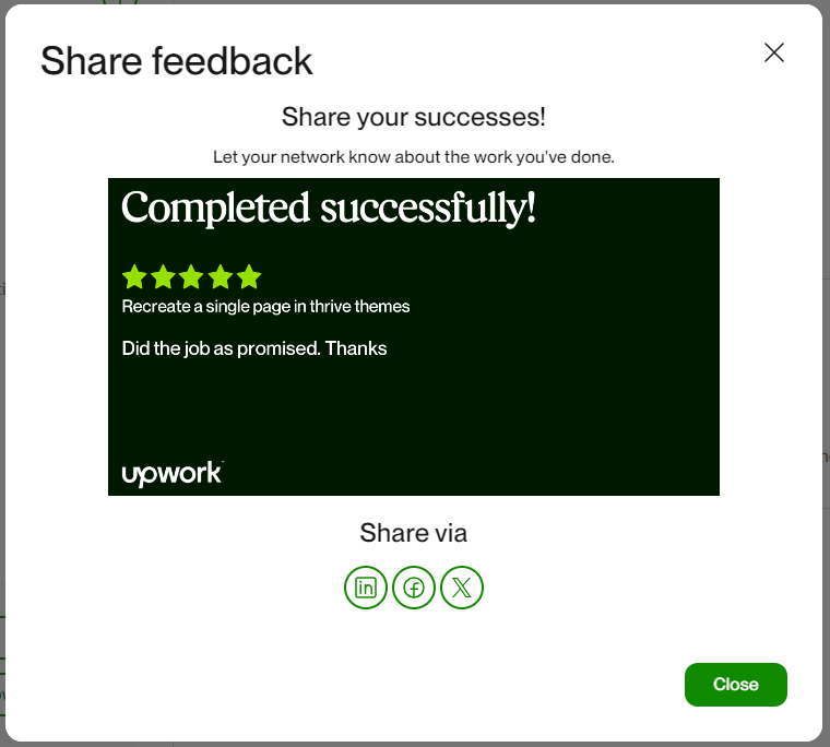 Upwork Feedback - Project 14