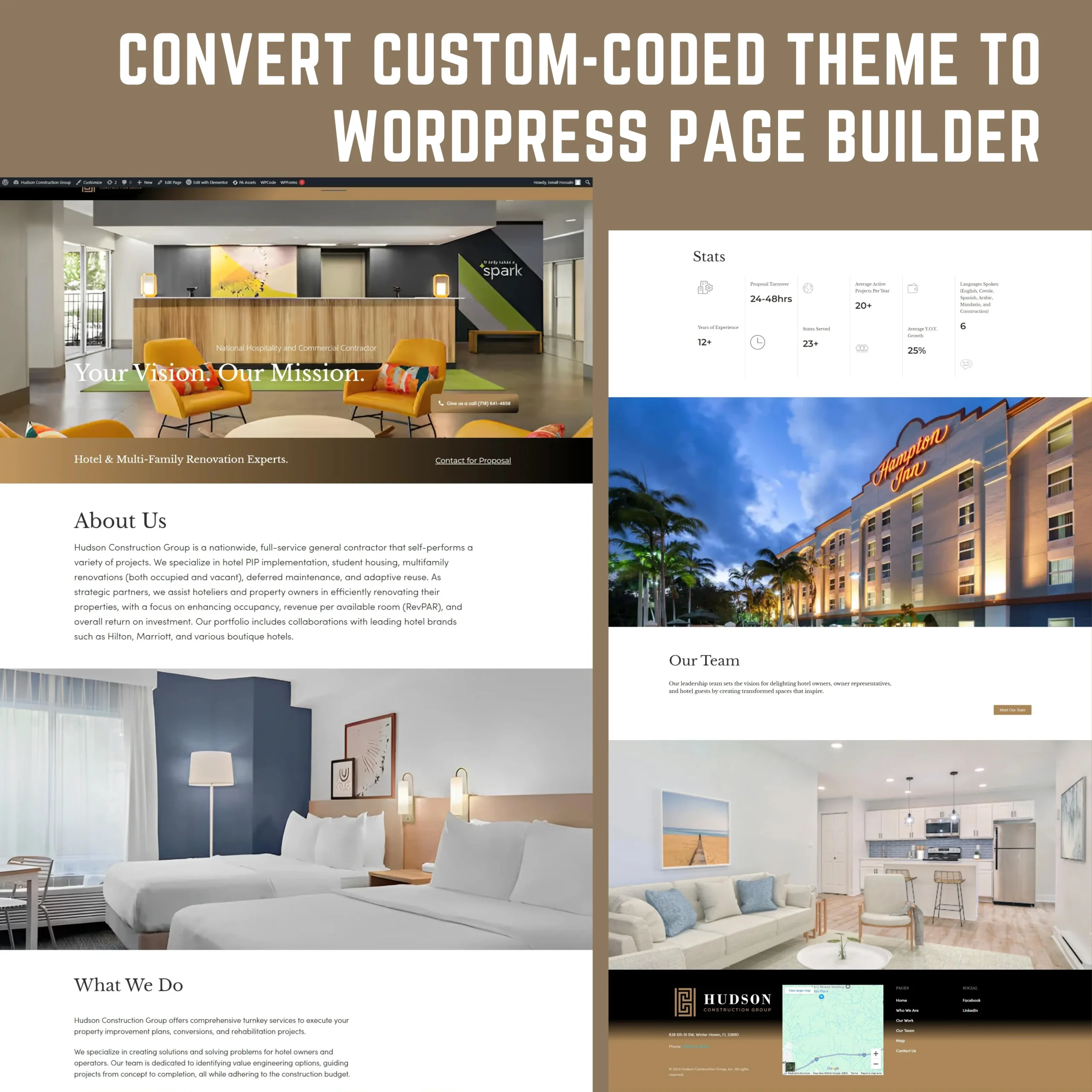 Convert Custom-Coded Theme to WordPress Page Builder