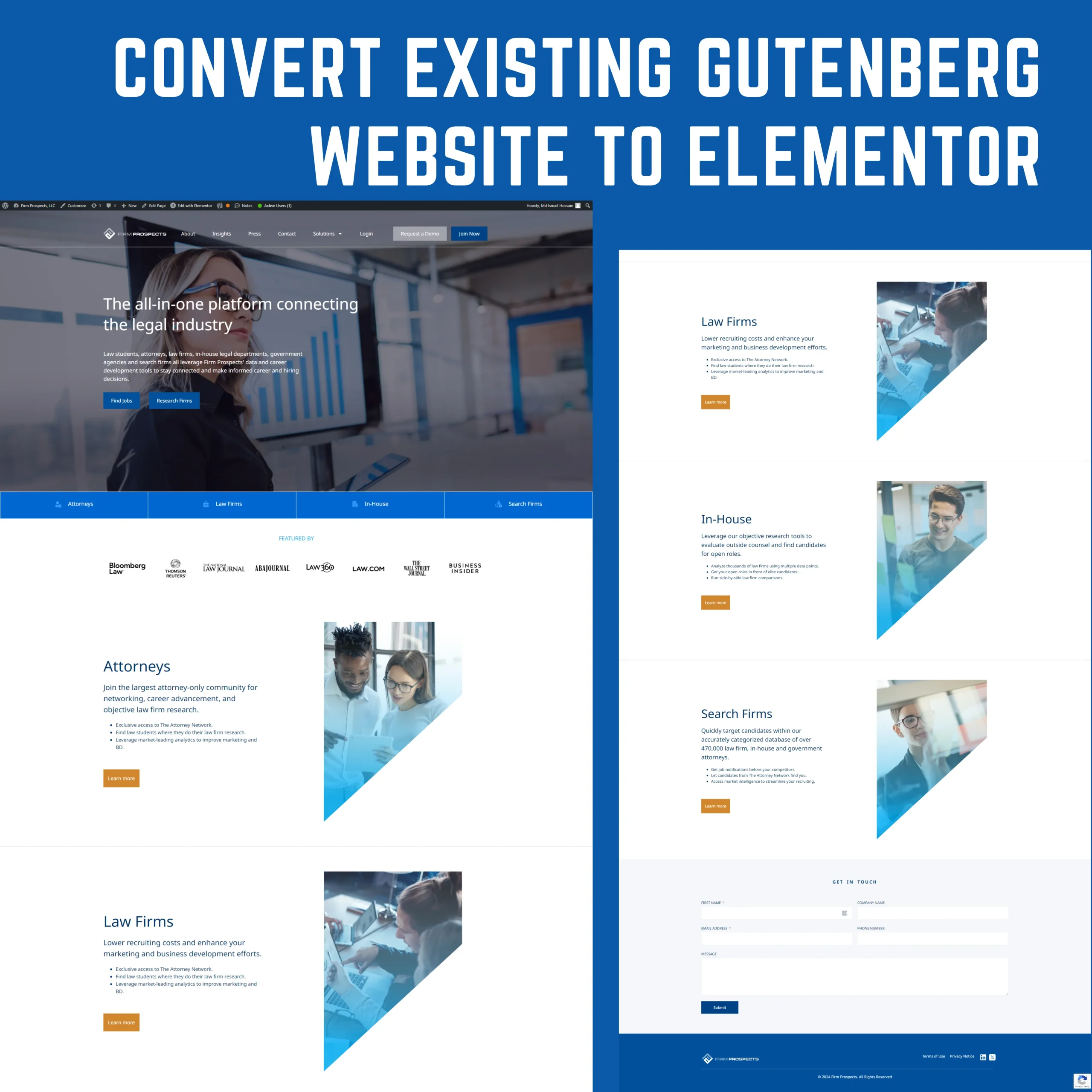 Convert Existing Gutenberg website to Elementor