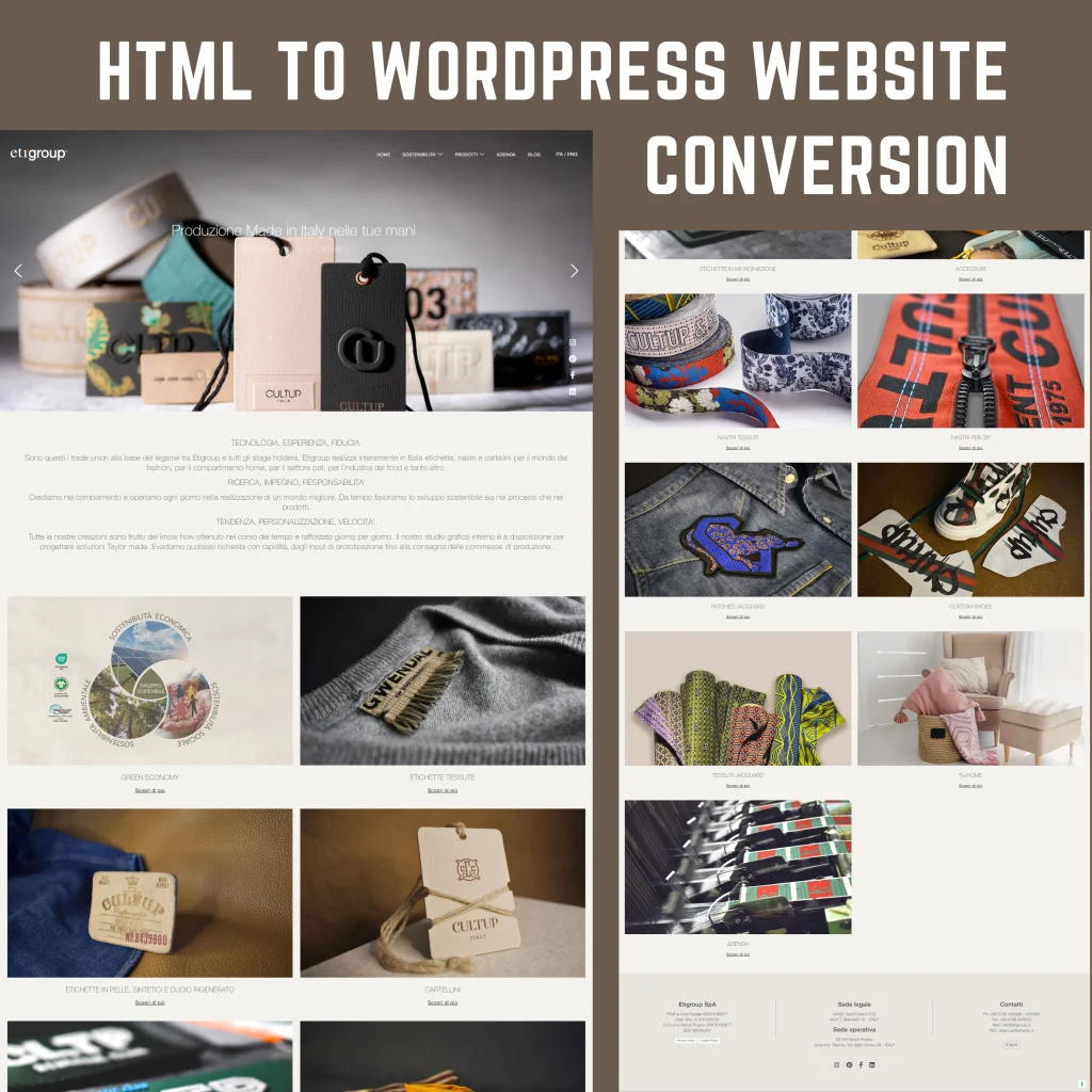HTML to WordPress Website Conversion