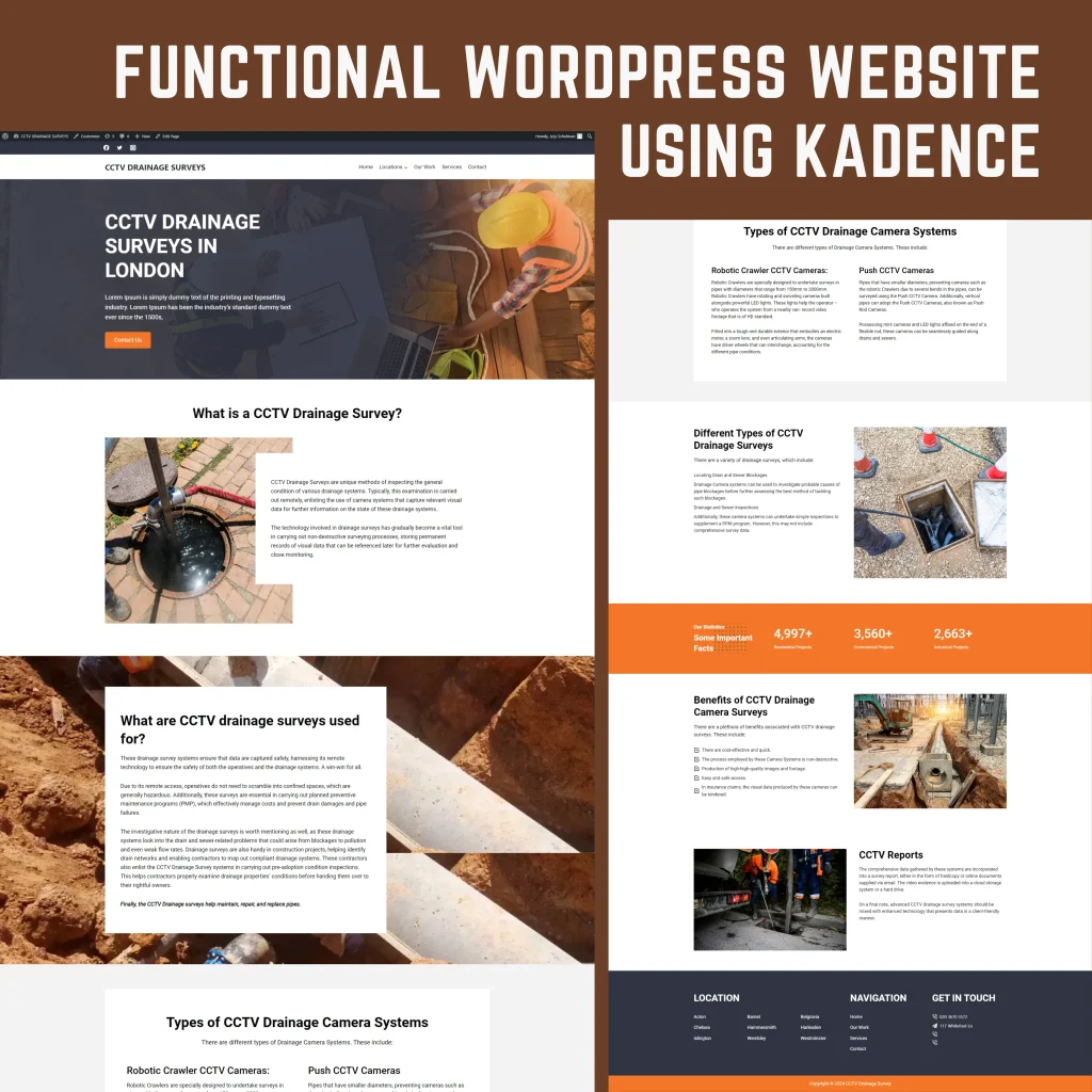 Functional WordPress Website using Kadence